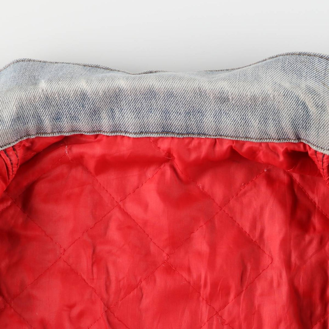 Padded denim jacket, size L, for men unclear Blue type light blue Vintage Second Hand