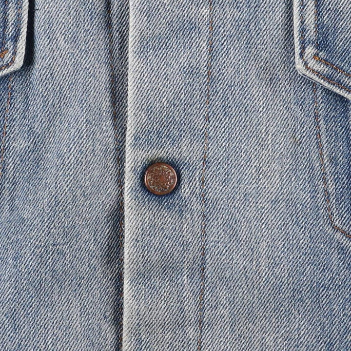Padded denim jacket, size L, for men unclear Blue type light blue Vintage Second Hand