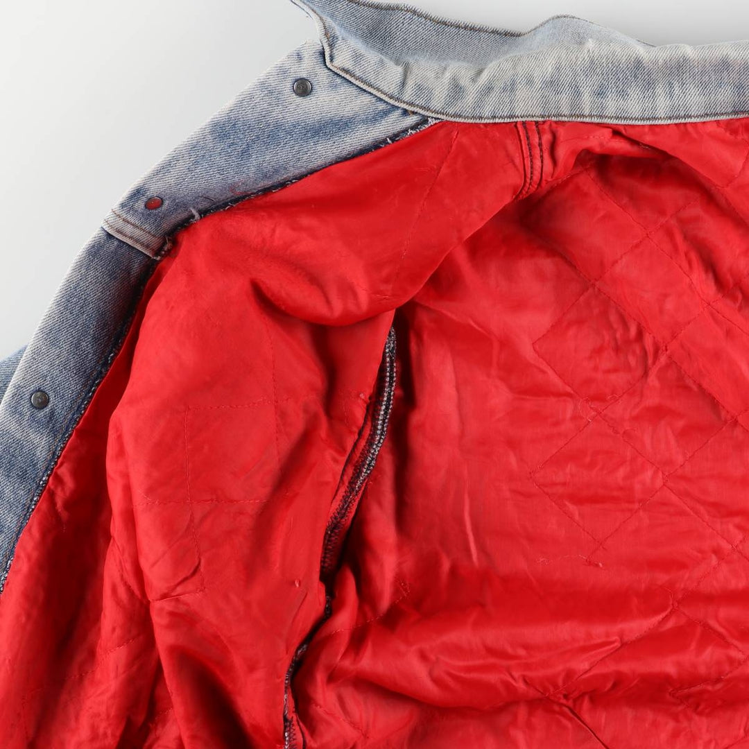 Padded denim jacket, size L, for men unclear Blue type light blue Vintage Second Hand