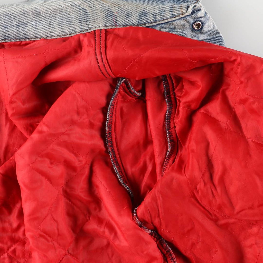 Padded denim jacket, size L, for men unclear Blue type light blue Vintage Second Hand