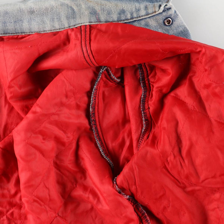 Padded denim jacket, size L, for men unclear Blue type light blue Vintage Second Hand