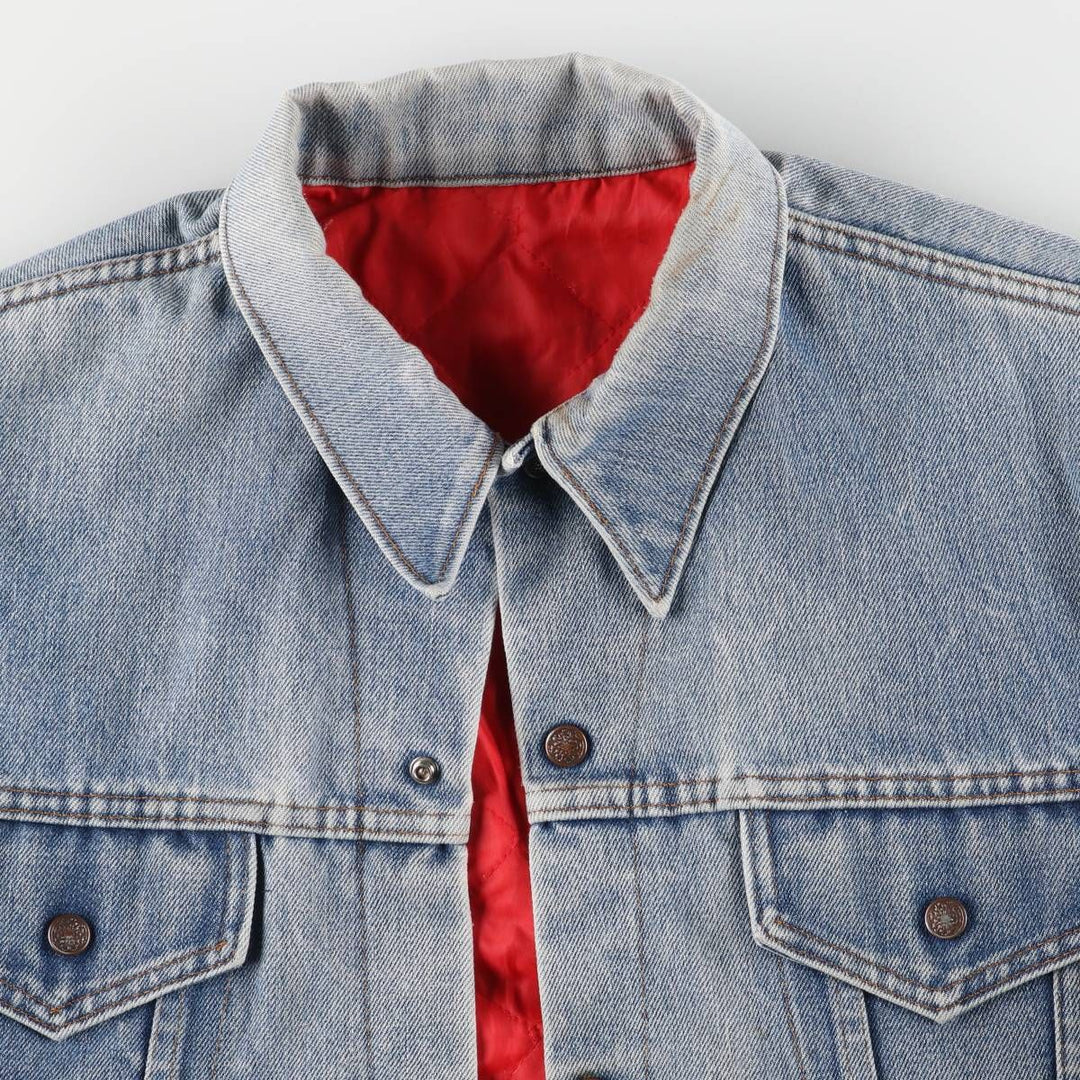 Padded denim jacket, size L, for men unclear Blue type light blue Vintage Second Hand