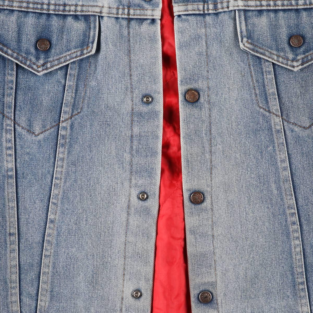 Padded denim jacket, size L, for men unclear Blue type light blue Vintage Second Hand