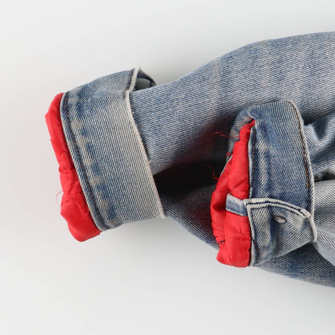 Padded denim jacket, size L, for men unclear Blue type light blue Vintage Second Hand