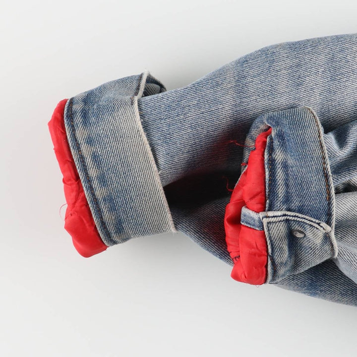 Padded denim jacket, size L, for men unclear Blue type light blue Vintage Second Hand