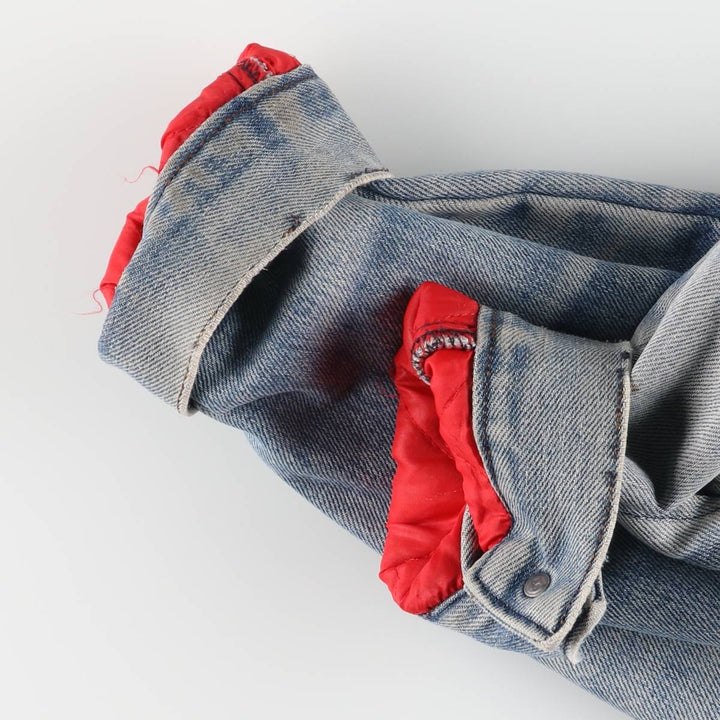 Padded denim jacket, size L, for men unclear Blue type light blue Vintage Second Hand