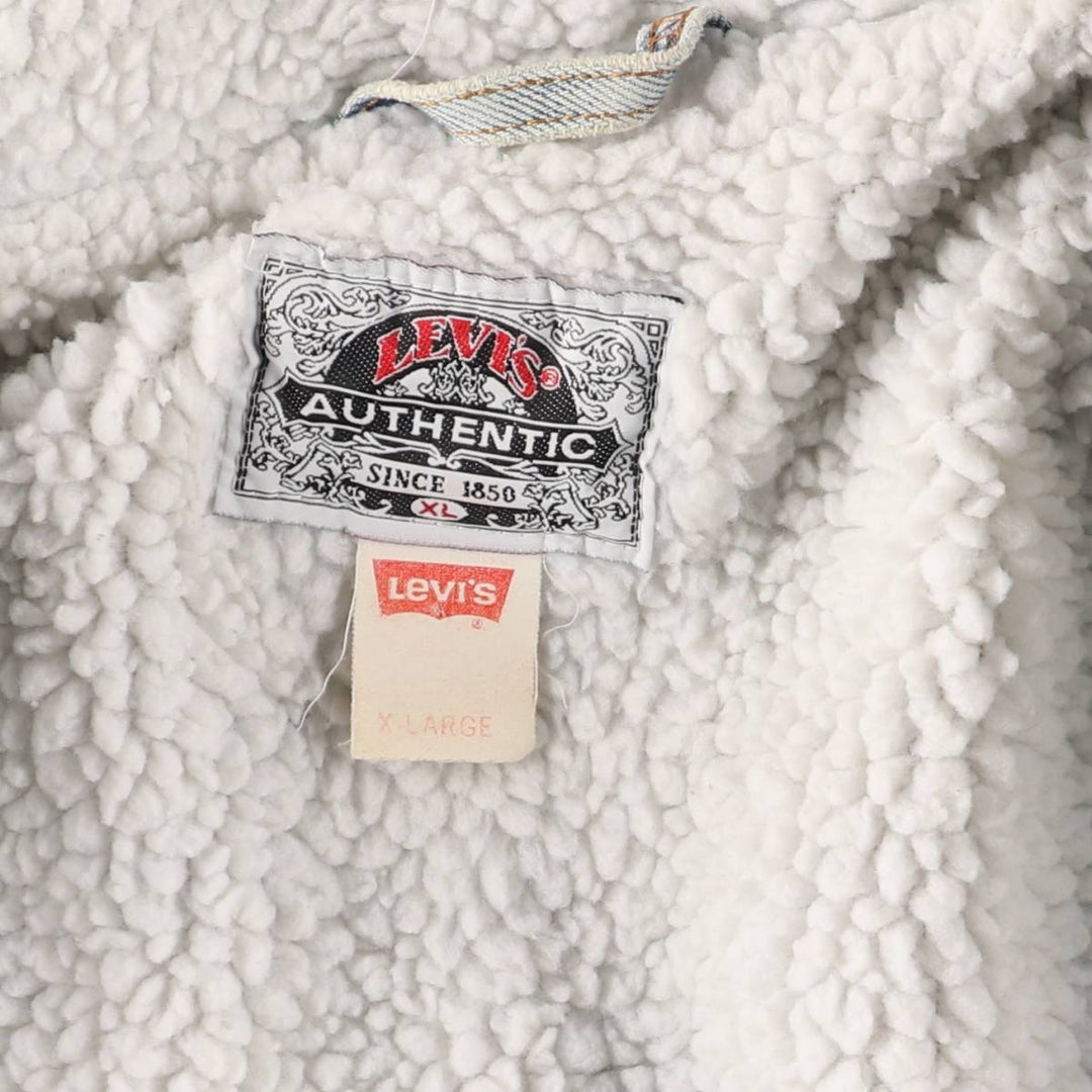 90'S Levi's Padded Denim Jacket, Men's Size XL, Vintage cotton blue type Vintage Second Hand