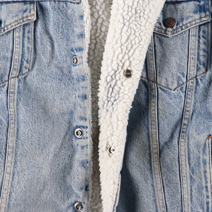 90'S Levi's Padded Denim Jacket, Men's Size XL, Vintage cotton blue type Vintage Second Hand