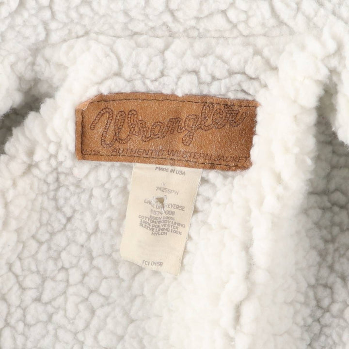 Vintage '90'S Wrangler NFL Eagle Pattern Stars and Stripes Denim Jacket, Made in USA, Men's Size Medium cotton blue type Vintage Second Hand