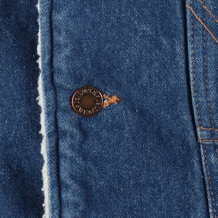 Vintage '90'S Wrangler NFL Eagle Pattern Stars and Stripes Denim Jacket, Made in USA, Men's Size Medium cotton blue type Vintage Second Hand