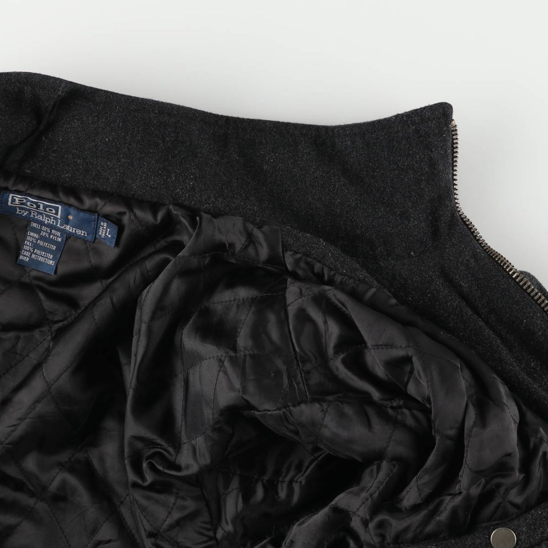 Ralph Lauren POLO by Ralph Lauren padded wool jacket, men's size L wool black type Vintage Second Hand