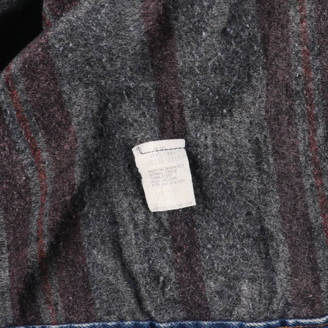 80'S Levi's 70506-0317 denim jacket, denim jacket, made in USA, men's size M, vintage cotton blue type Vintage Second Hand