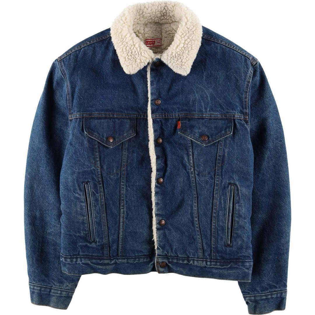 Vintage 1970'S Levi's padded denim jacket with orange tab, size L, men's unclear blue type Vintage Second Hand