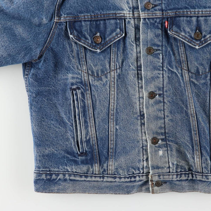 80'S Levi's 70506-0317 denim jacket, denim jacket, made in USA, men's size M, vintage unclear blue type Vintage Second Hand