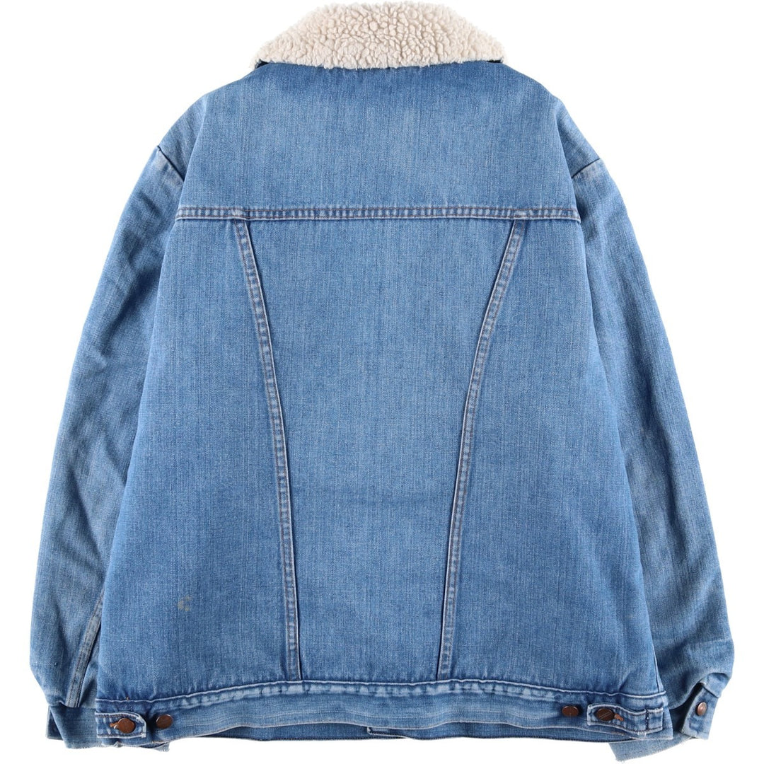 Vintage 1970'S Maverick denim and fleece lunch coat, made in the USA, men's size XL unclear blue type Vintage Second Hand