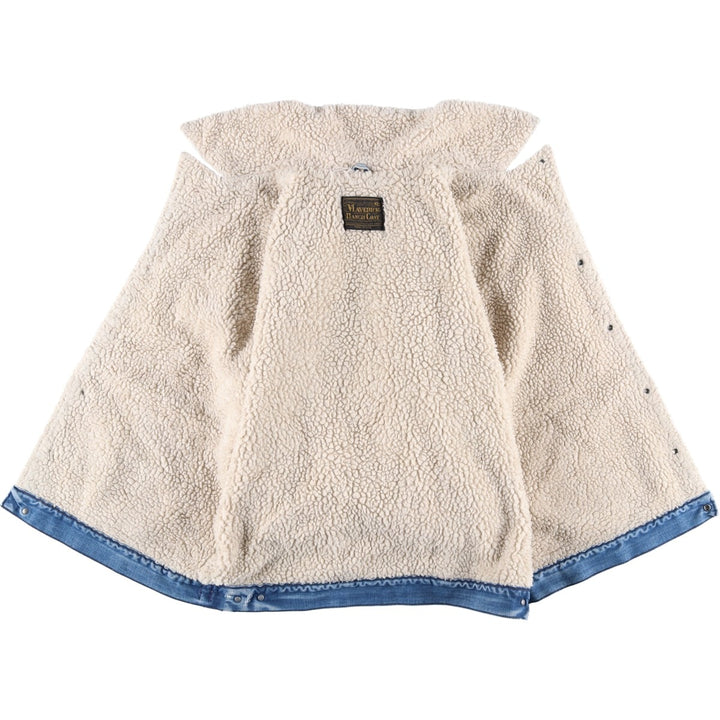 Vintage 1970'S Maverick denim and fleece lunch coat, made in the USA, men's size XL unclear blue type Vintage Second Hand