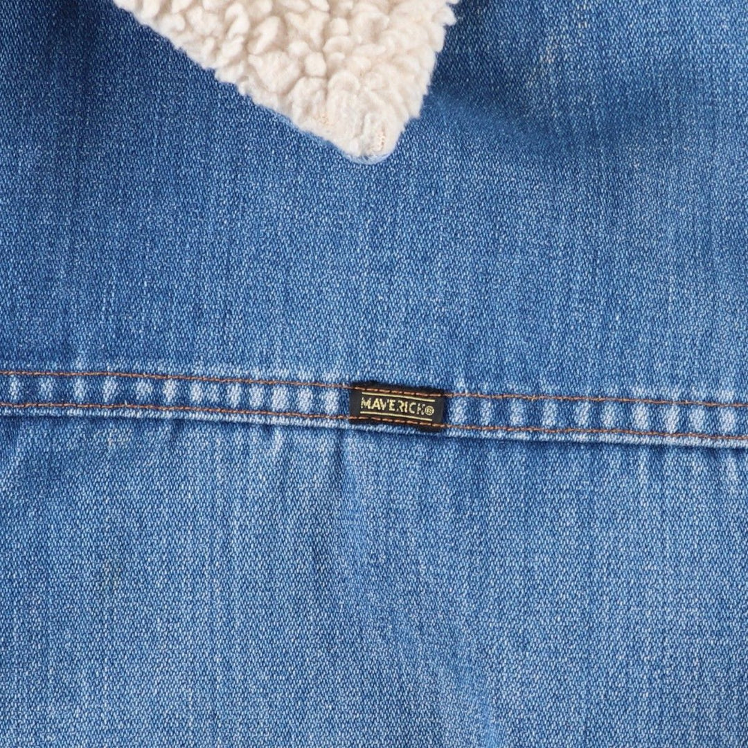 Vintage 1970'S Maverick denim and fleece lunch coat, made in the USA, men's size XL unclear blue type Vintage Second Hand