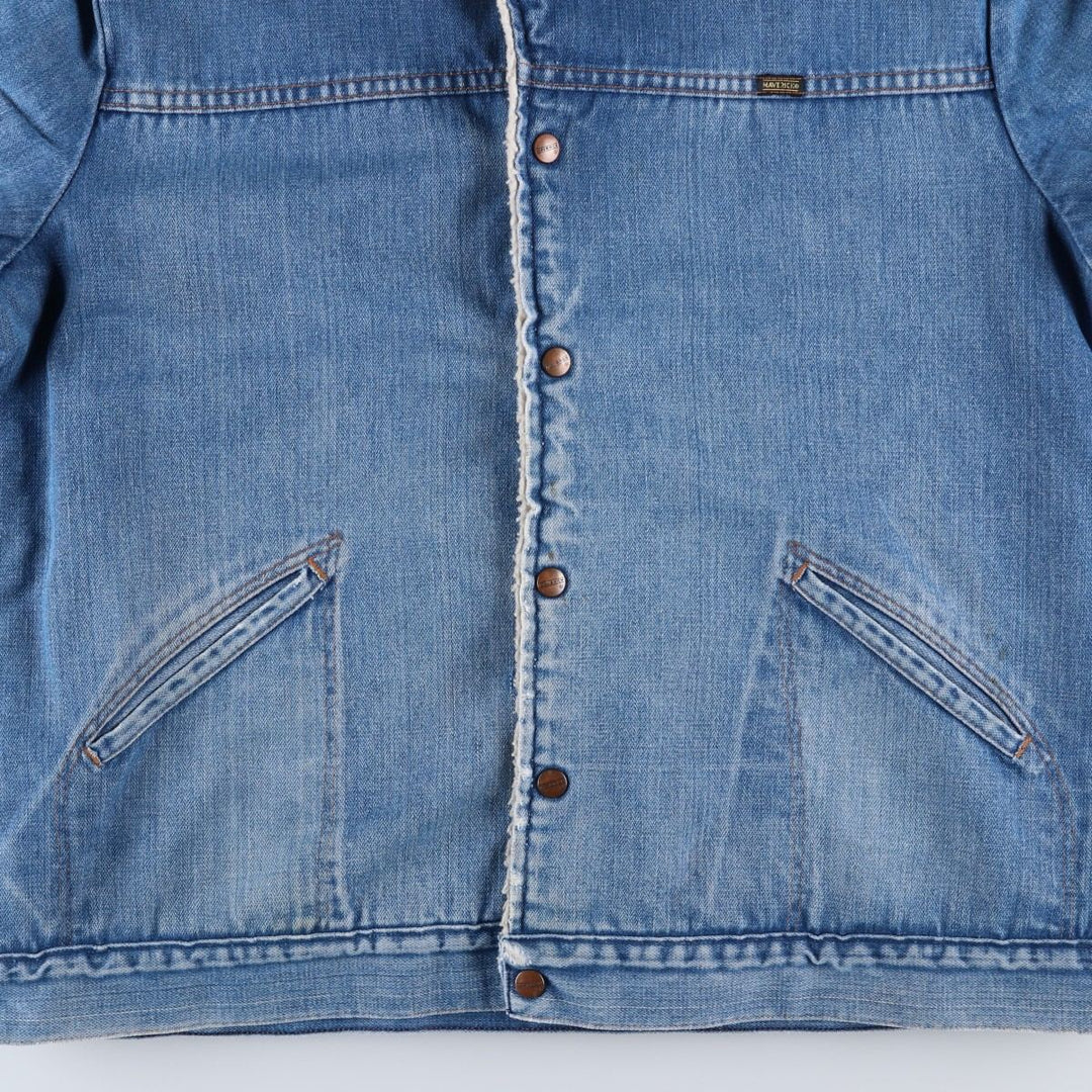 Vintage 1970'S Maverick denim and fleece lunch coat, made in the USA, men's size XL unclear blue type Vintage Second Hand