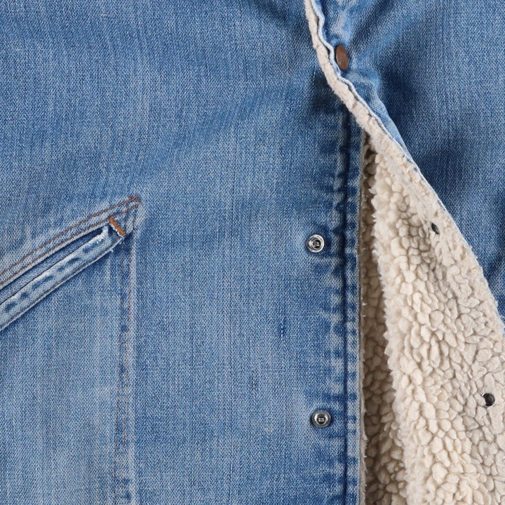 Vintage 1970'S Maverick denim and fleece lunch coat, made in the USA, men's size XL unclear blue type Vintage Second Hand
