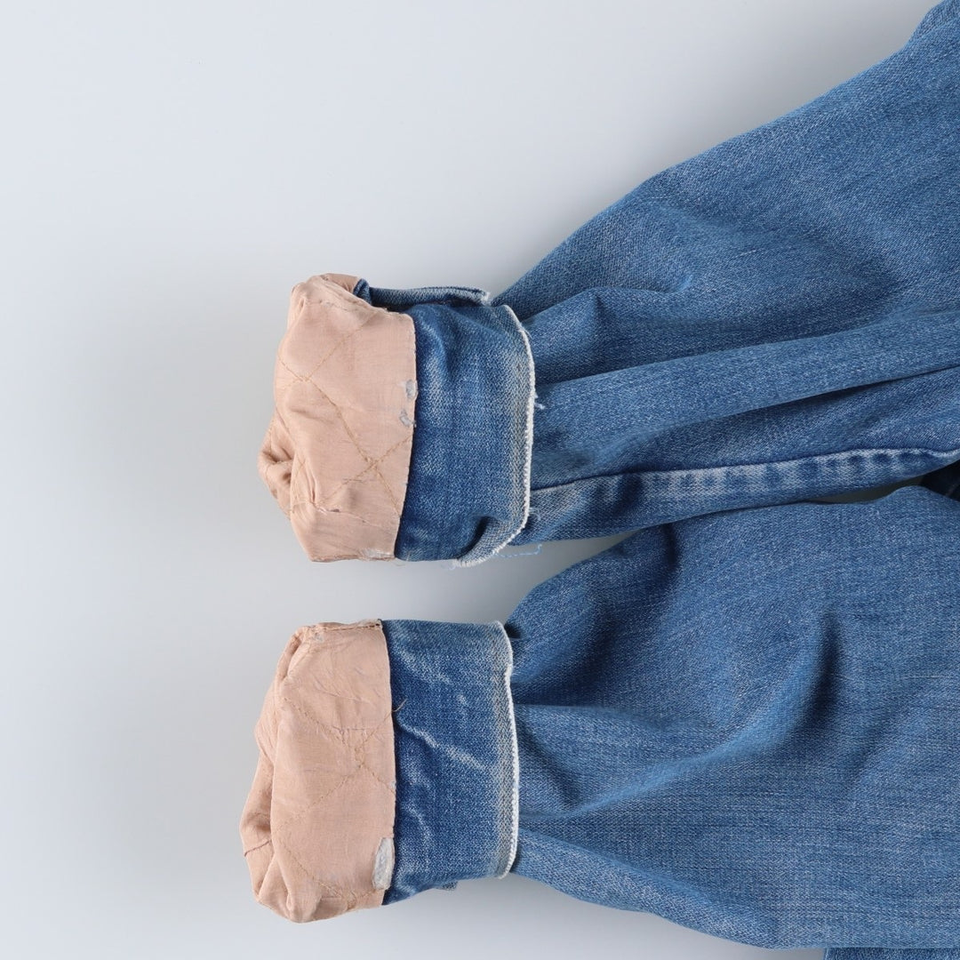 Vintage 1970'S Maverick denim and fleece lunch coat, made in the USA, men's size XL unclear blue type Vintage Second Hand