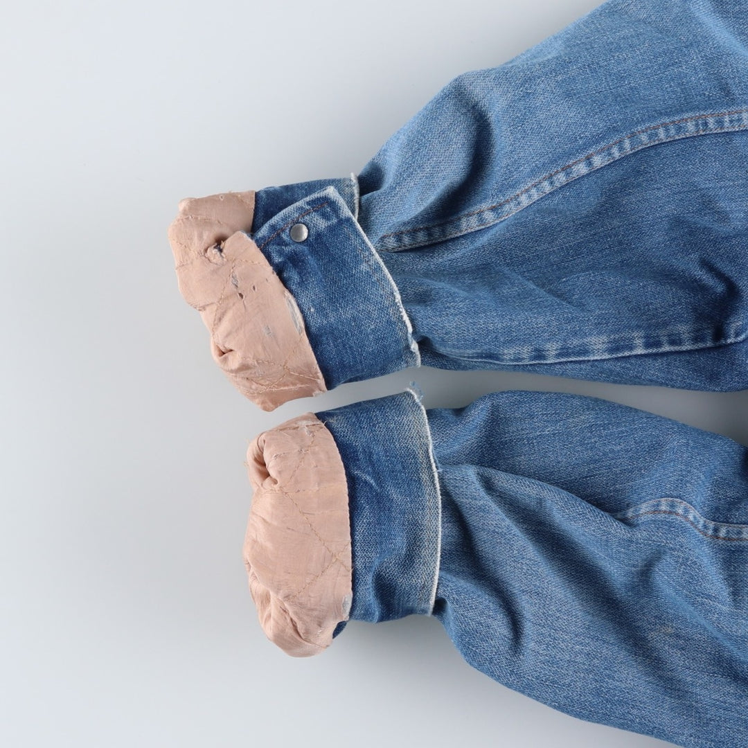 Vintage 1970'S Maverick denim and fleece lunch coat, made in the USA, men's size XL unclear blue type Vintage Second Hand