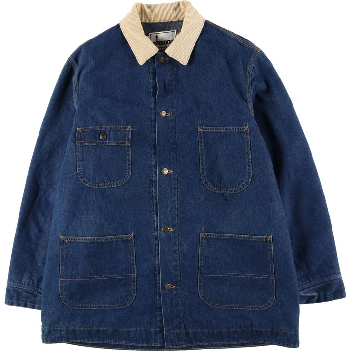 Vintage 80s-90'S ROEBUCKS denim coverall, made in the USA, size L, men's unclear blue type Vintage Second Hand