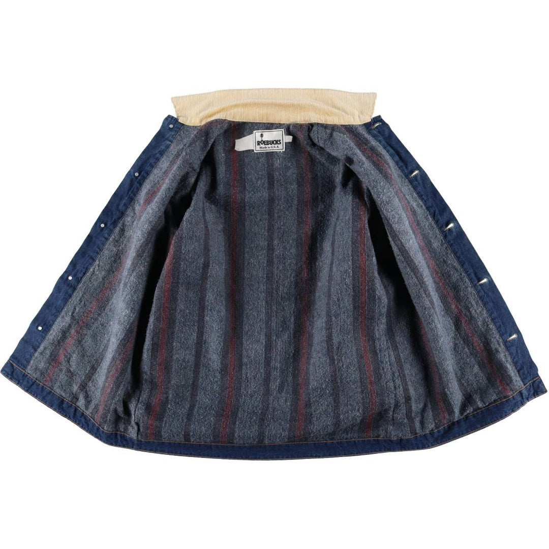 Vintage 80s-90'S ROEBUCKS denim coverall, made in the USA, size L, men's unclear blue type Vintage Second Hand