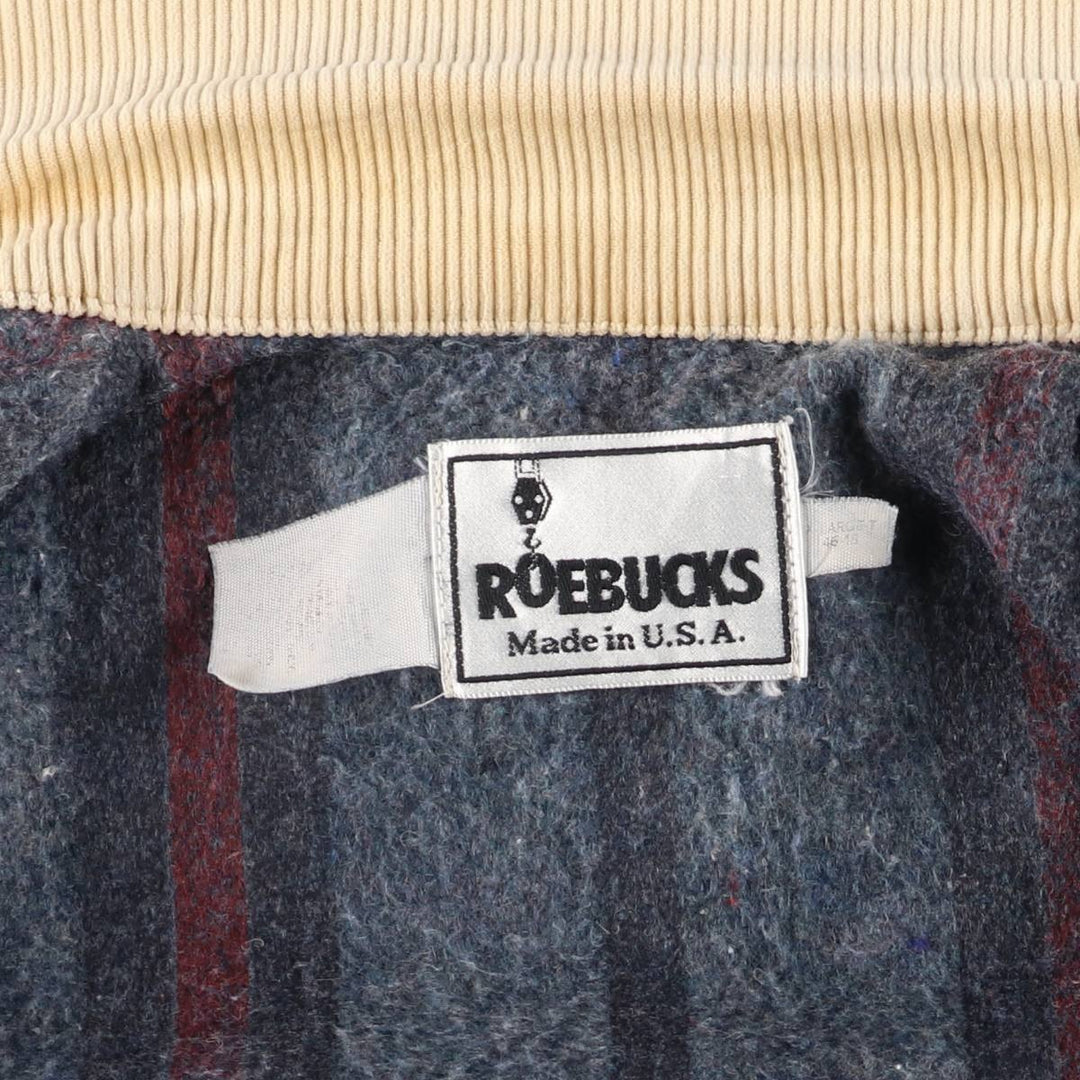 Vintage 80s-90'S ROEBUCKS denim coverall, made in the USA, size L, men's unclear blue type Vintage Second Hand