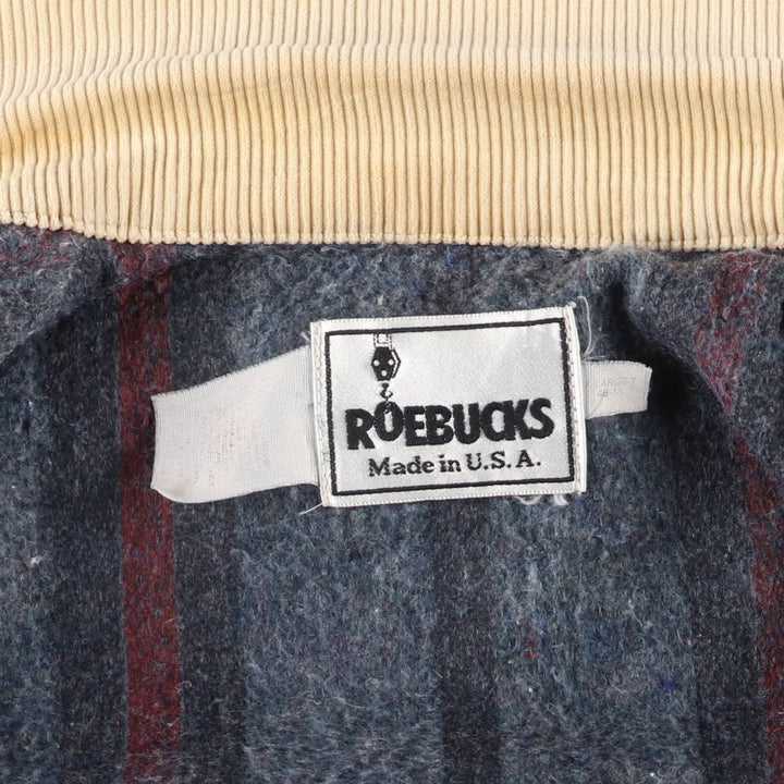 Vintage 80s-90'S ROEBUCKS denim coverall, made in the USA, size L, men's unclear blue type Vintage Second Hand