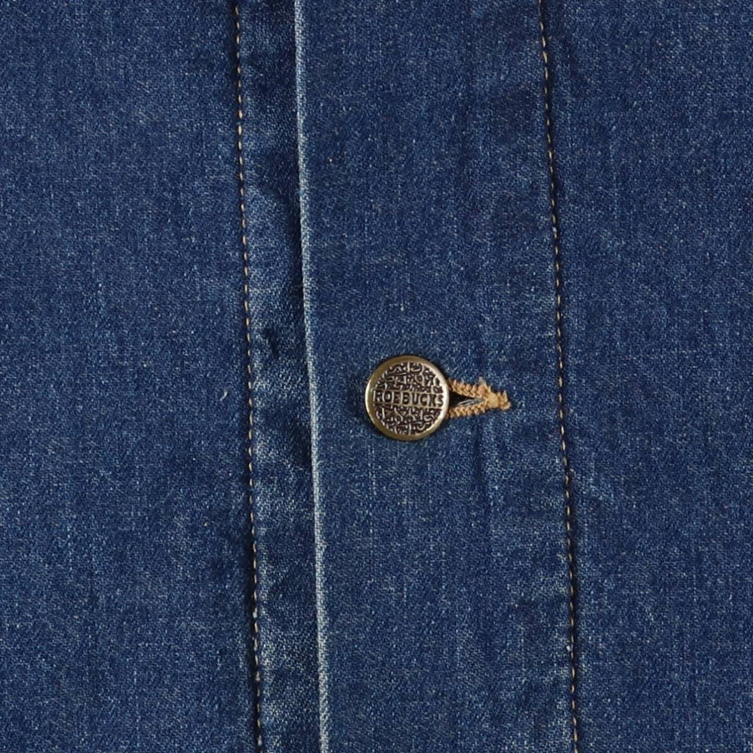 Vintage 80s-90'S ROEBUCKS denim coverall, made in the USA, size L, men's unclear blue type Vintage Second Hand
