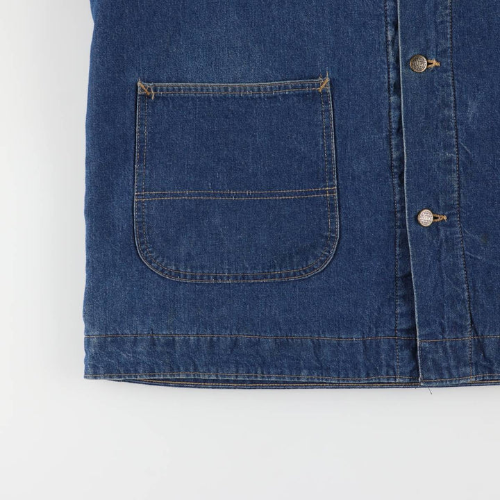 Vintage 80s-90'S ROEBUCKS denim coverall, made in the USA, size L, men's unclear blue type Vintage Second Hand