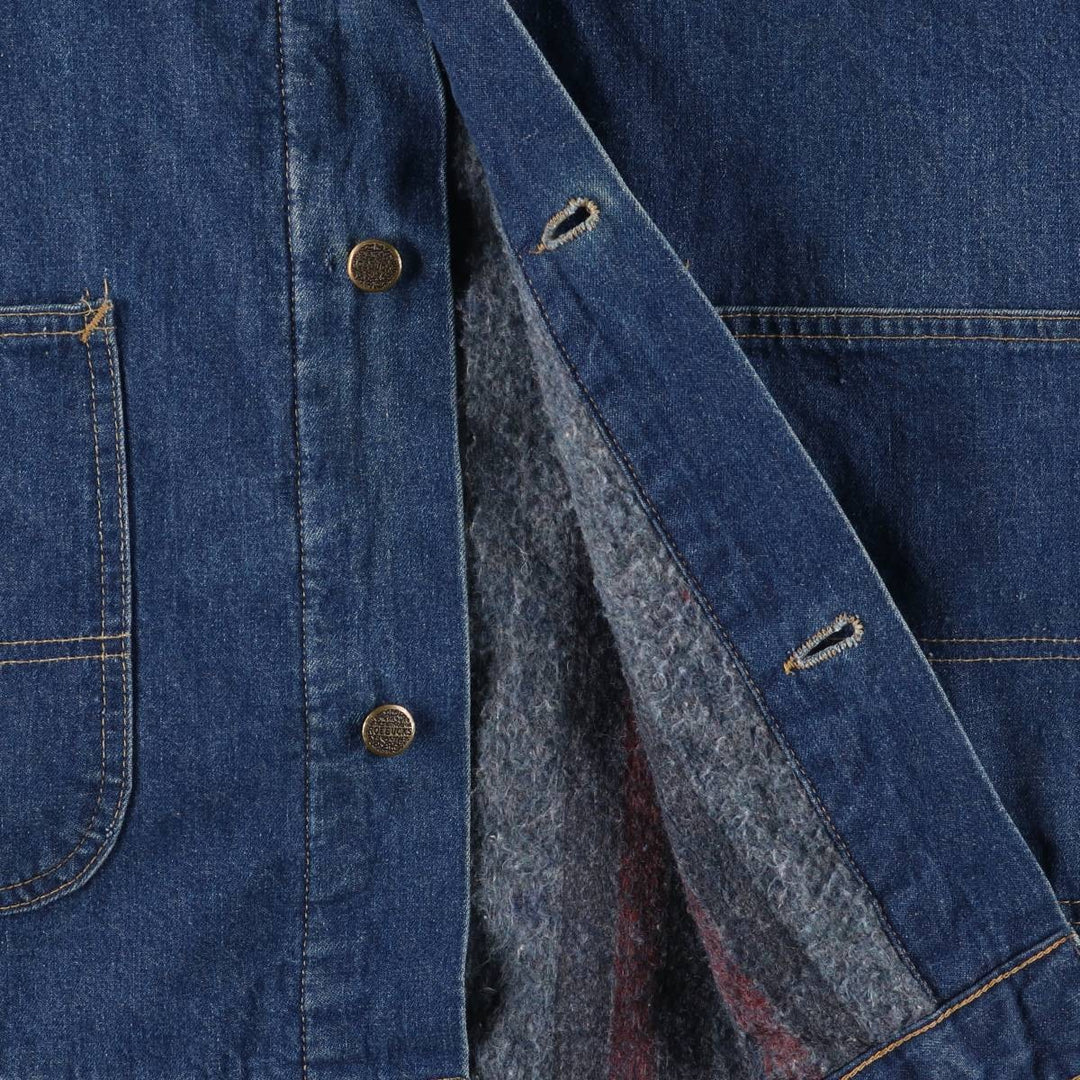 Vintage 80s-90'S ROEBUCKS denim coverall, made in the USA, size L, men's unclear blue type Vintage Second Hand