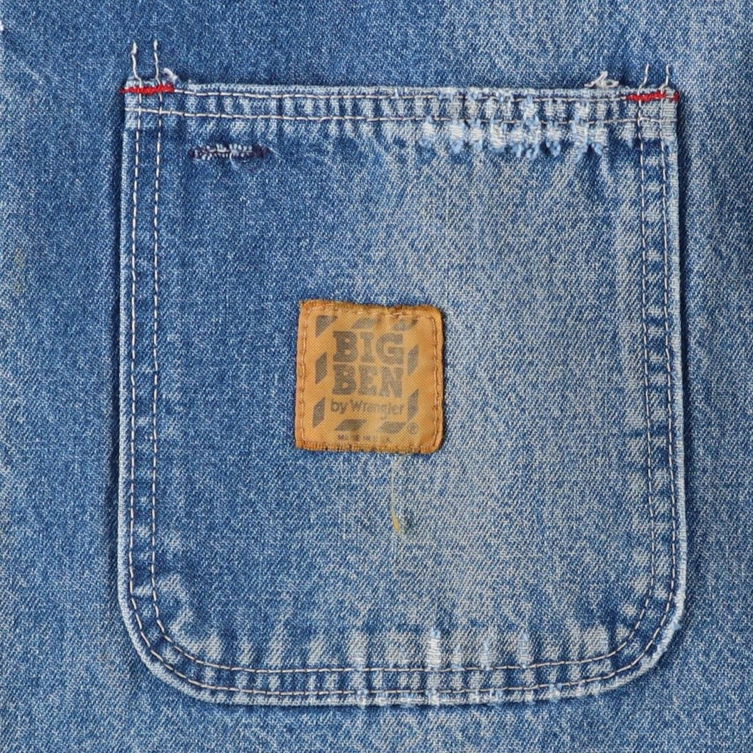 70s~80'S Wrangler BIG BEN denim coveralls made in USA, men's XL size, vintage cotton blue type Vintage Second Hand