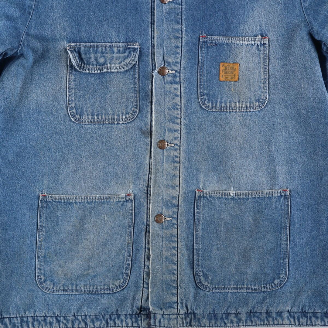70s~80'S Wrangler BIG BEN denim coveralls made in USA, men's XL size, vintage cotton blue type Vintage Second Hand