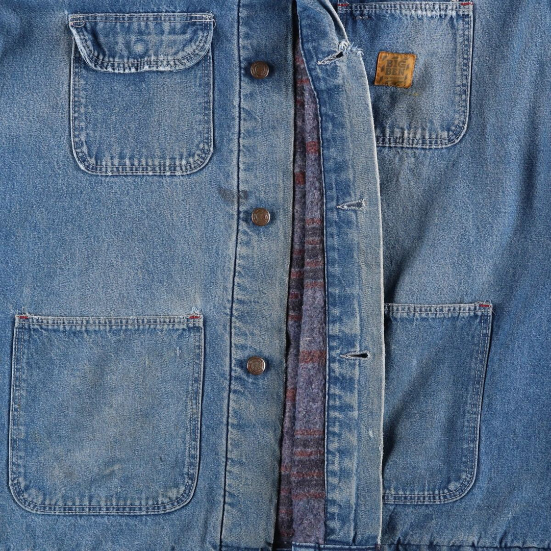 70s~80'S Wrangler BIG BEN denim coveralls made in USA, men's XL size, vintage cotton blue type Vintage Second Hand