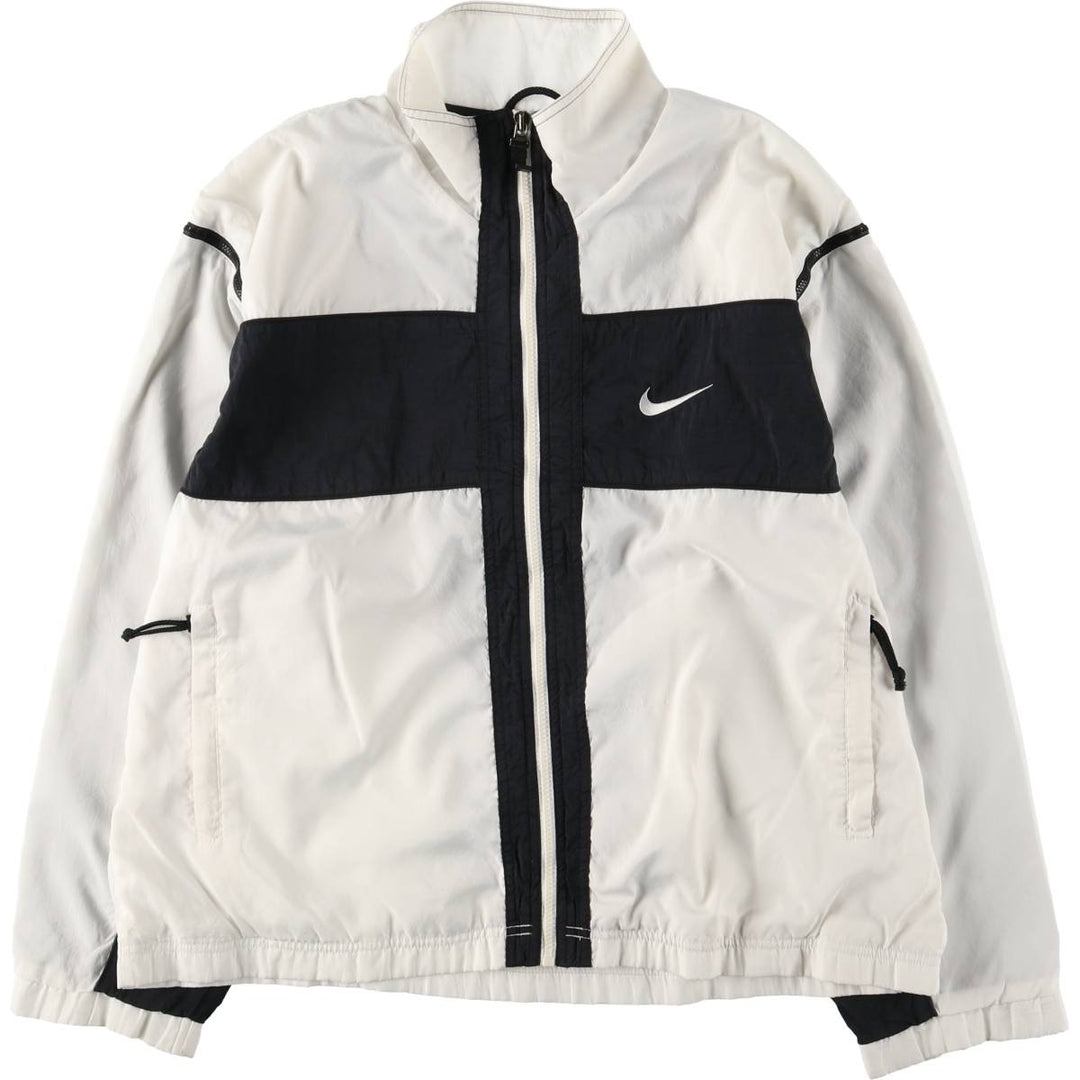 Vintage 90'S Nike 2-Way Windbreaker with Stripes and Back Logo, Men's Size Medium polyester white type Vintage Second Hand