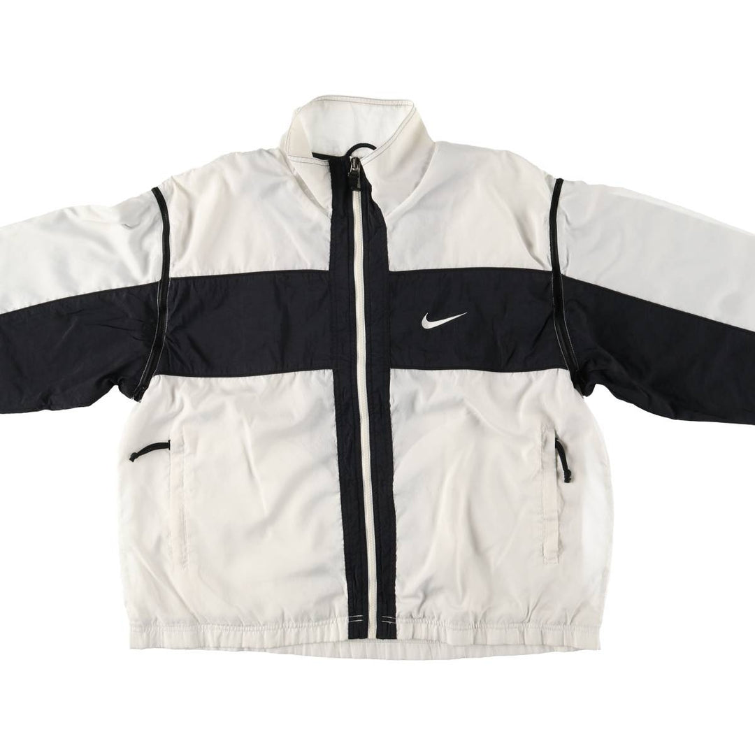 Vintage 90'S Nike 2-Way Windbreaker with Stripes and Back Logo, Men's Size Medium polyester white type Vintage Second Hand