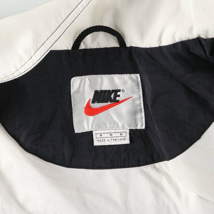 Vintage 90'S Nike 2-Way Windbreaker with Stripes and Back Logo, Men's Size Medium polyester white type Vintage Second Hand