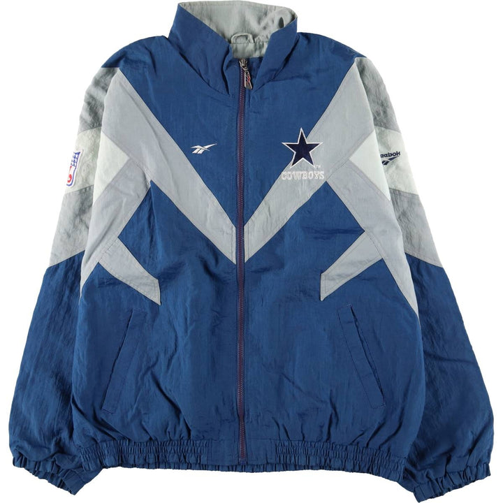 90'S Reebok NFL Dallas Cowboys back logo windbreaker, men's size XL unclear blue type Vintage Second Hand