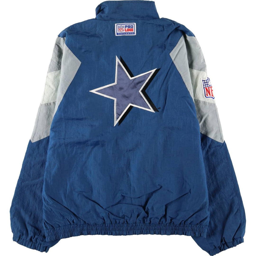 90'S Reebok NFL Dallas Cowboys back logo windbreaker, men's size XL unclear blue type Vintage Second Hand