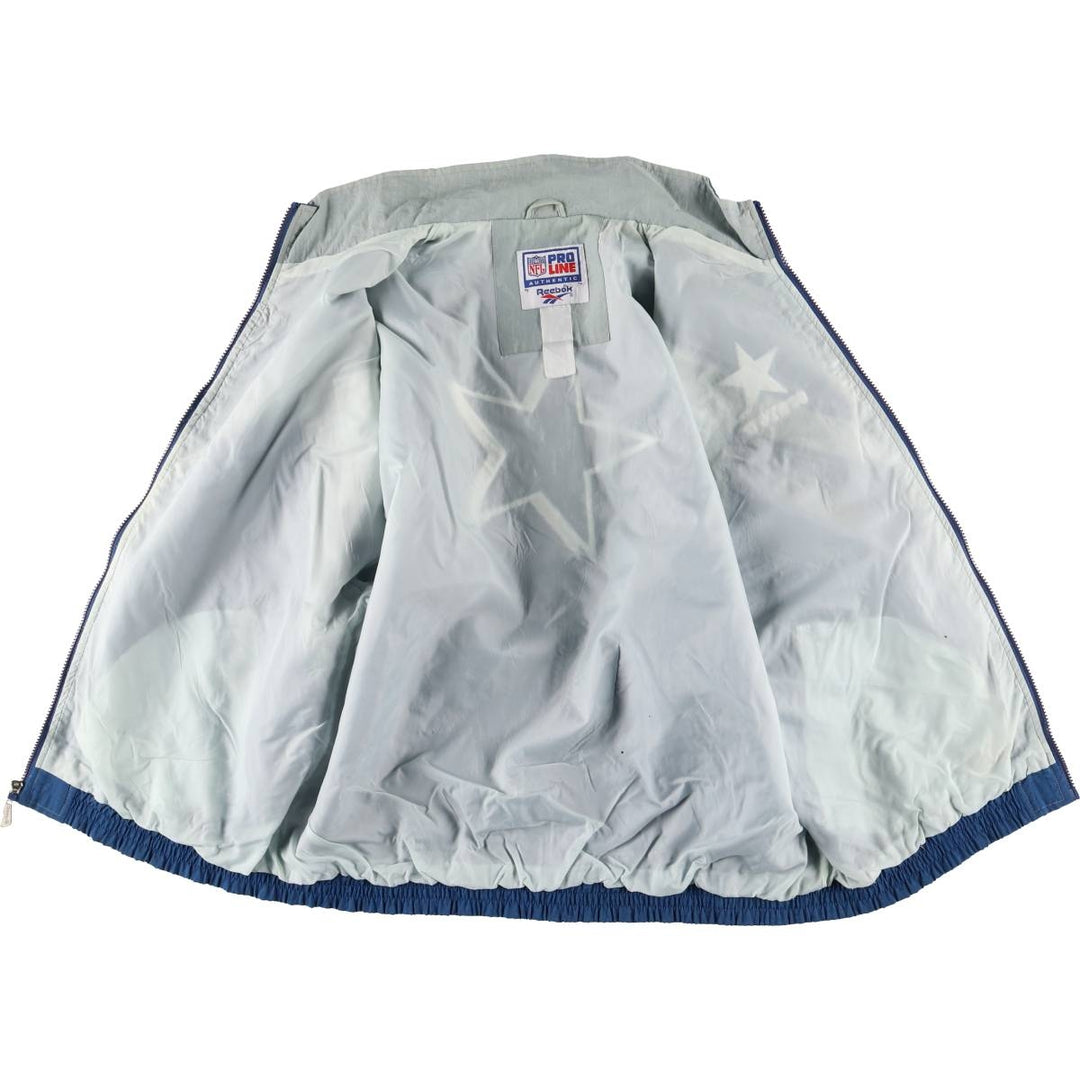 90'S Reebok NFL Dallas Cowboys back logo windbreaker, men's size XL unclear blue type Vintage Second Hand