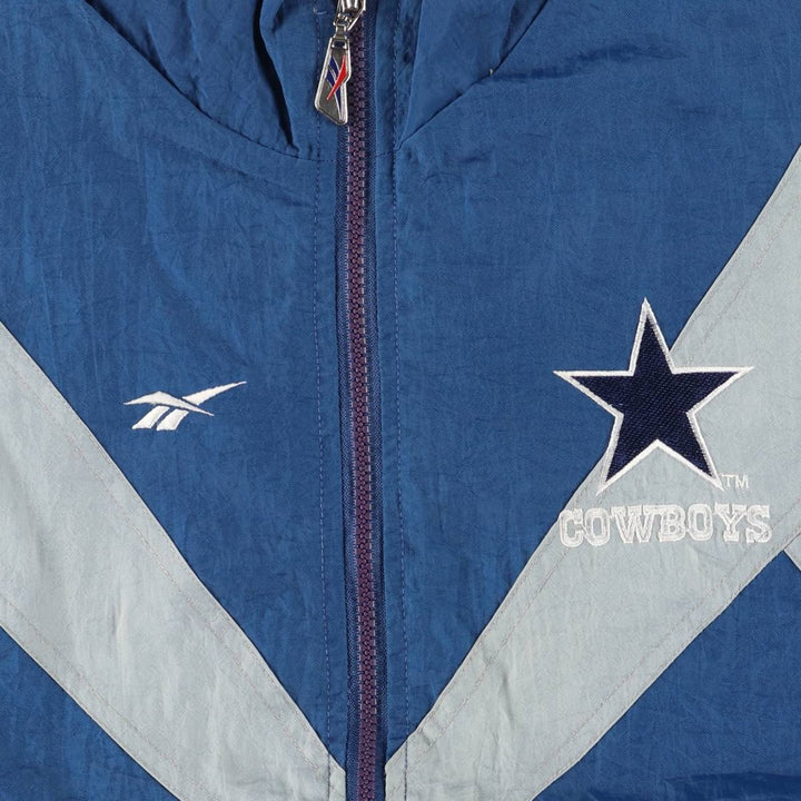 90'S Reebok NFL Dallas Cowboys back logo windbreaker, men's size XL unclear blue type Vintage Second Hand