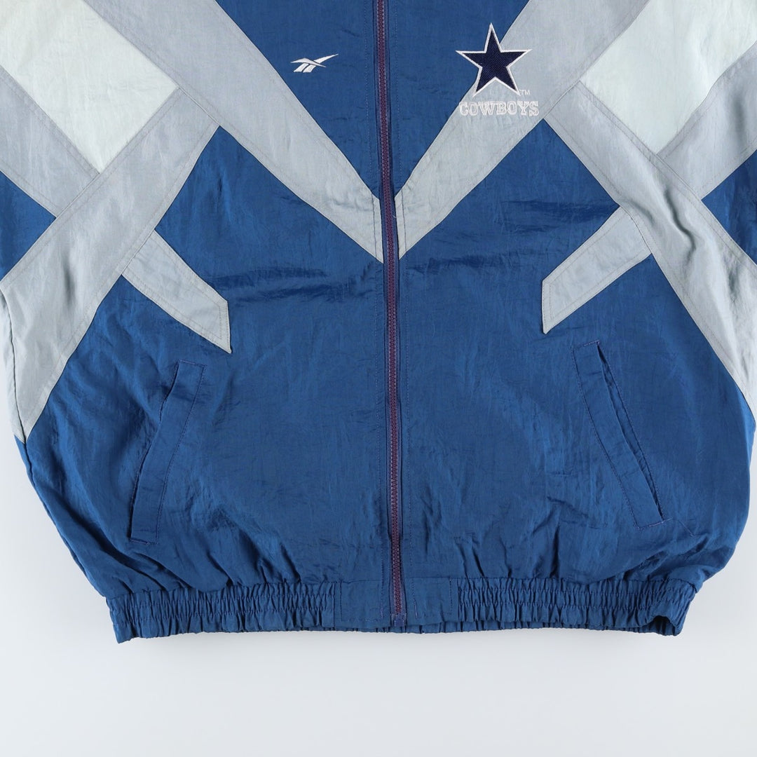 90'S Reebok NFL Dallas Cowboys back logo windbreaker, men's size XL unclear blue type Vintage Second Hand