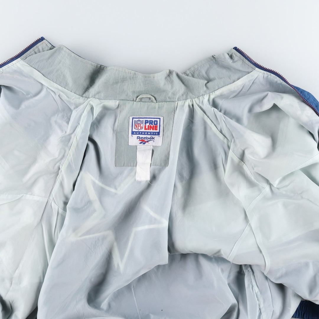 90'S Reebok NFL Dallas Cowboys back logo windbreaker, men's size XL unclear blue type Vintage Second Hand