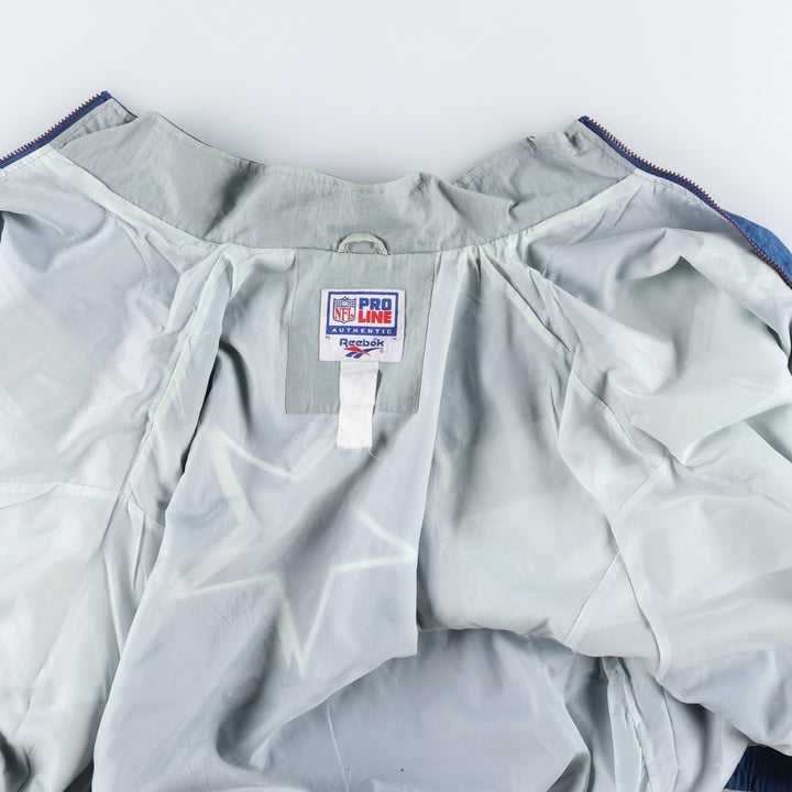 90'S Reebok NFL Dallas Cowboys back logo windbreaker, men's size XL unclear blue type Vintage Second Hand