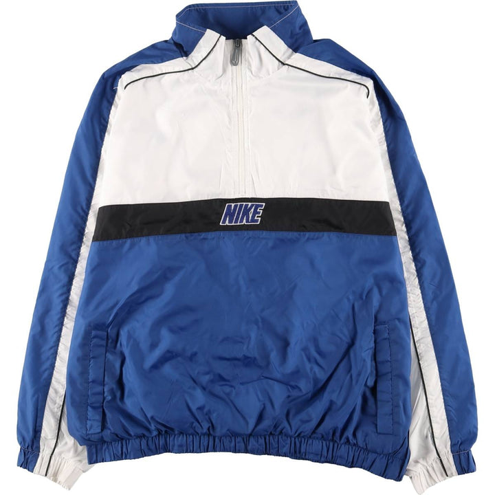 90'S Nike Half-Zip Nylon Pullover, Men's XL, Vintage Nylon blue type Vintage Second Hand