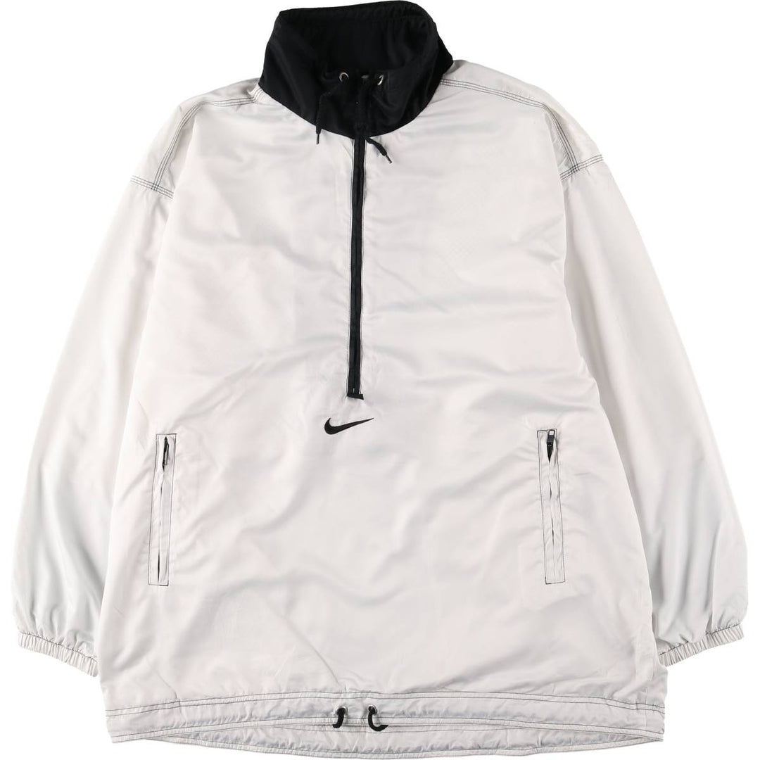 90'S Nike Half-Zip Warm-Up Pullover, Men's Size L, Vintage polyester white type Vintage Second Hand
