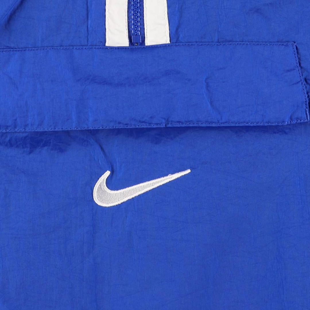90'S Vintage Nike Anorak Jacket with Back Logo, Men's Size Medium Nylon blue type Vintage Second Hand