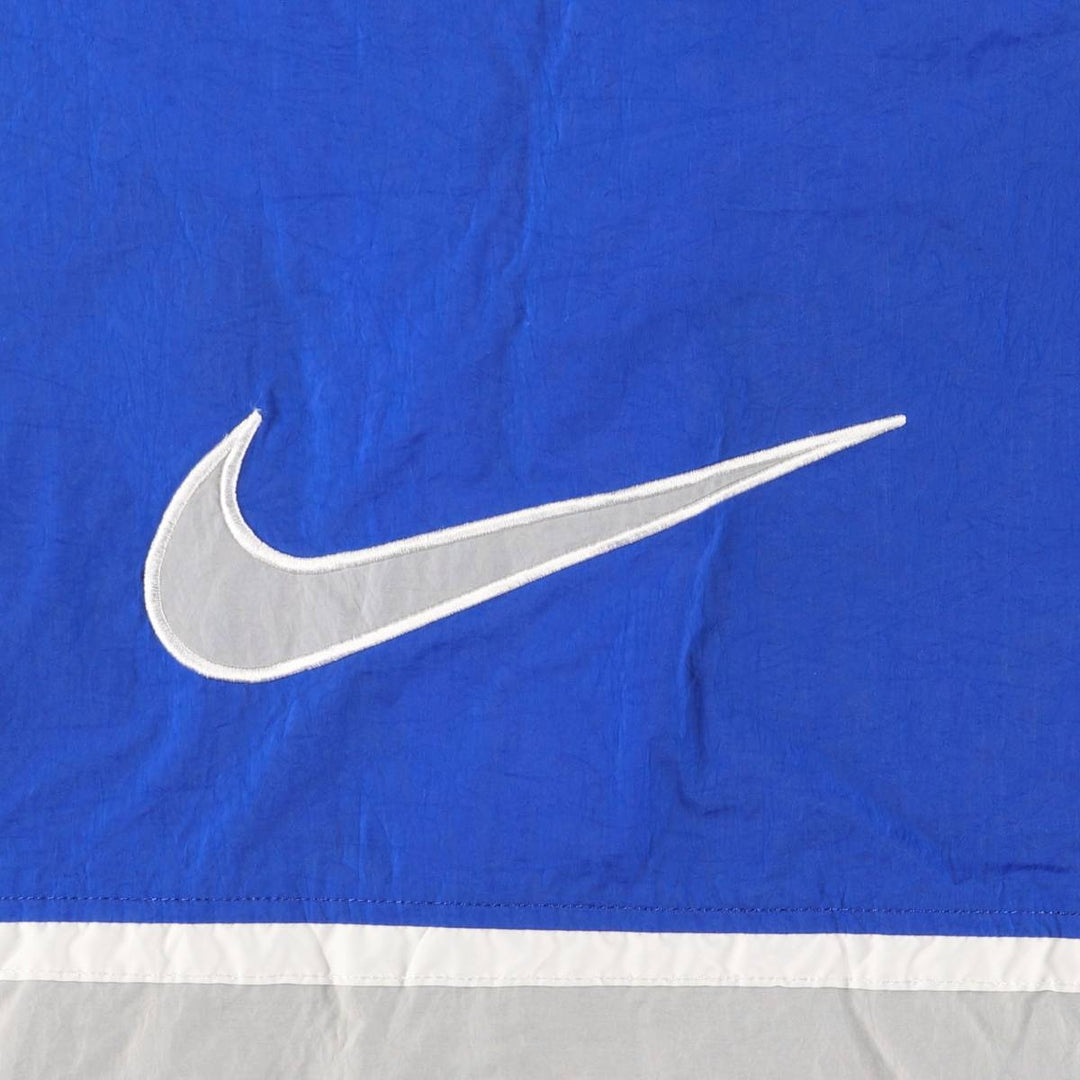 90'S Vintage Nike Anorak Jacket with Back Logo, Men's Size Medium Nylon blue type Vintage Second Hand