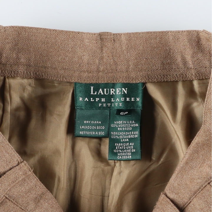 Vintage 1990'S Ralph Lauren wool slacks, made in the USA, size M (w26). wool Beige type Vintage Second Hand